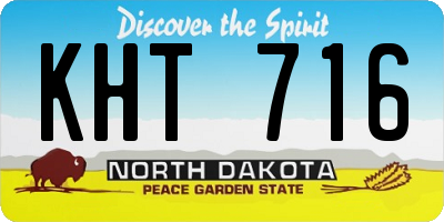 ND license plate KHT716