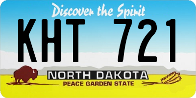 ND license plate KHT721