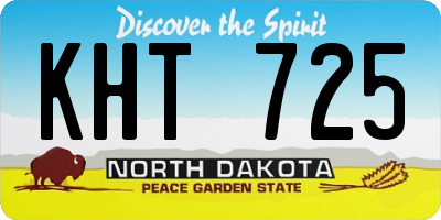 ND license plate KHT725