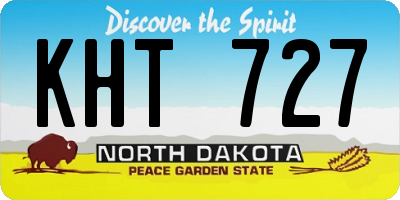 ND license plate KHT727