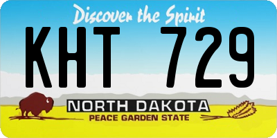 ND license plate KHT729