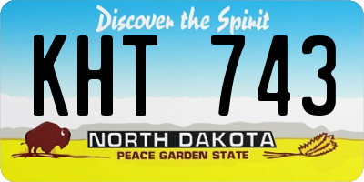 ND license plate KHT743