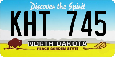 ND license plate KHT745