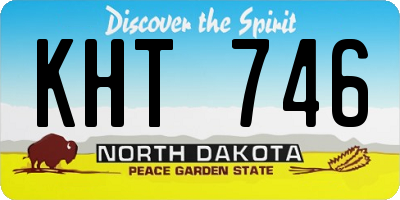 ND license plate KHT746