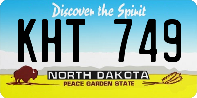 ND license plate KHT749
