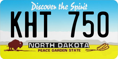 ND license plate KHT750