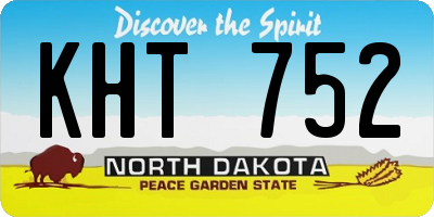ND license plate KHT752