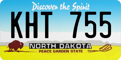 ND license plate KHT755
