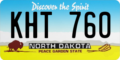 ND license plate KHT760