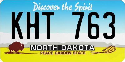 ND license plate KHT763