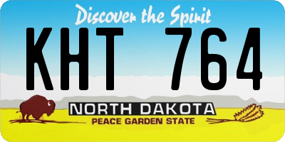 ND license plate KHT764