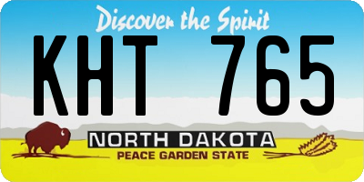 ND license plate KHT765