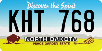 ND license plate KHT768