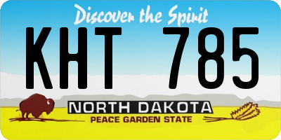 ND license plate KHT785