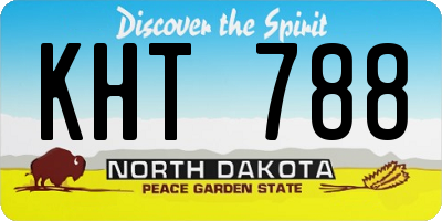 ND license plate KHT788
