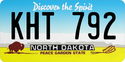 ND license plate KHT792