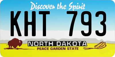 ND license plate KHT793