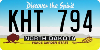 ND license plate KHT794