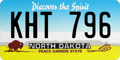 ND license plate KHT796
