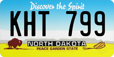 ND license plate KHT799
