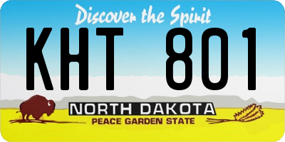 ND license plate KHT801