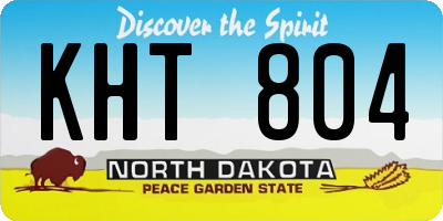 ND license plate KHT804