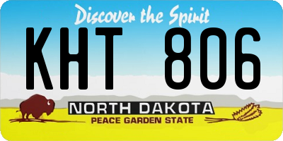 ND license plate KHT806