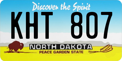 ND license plate KHT807