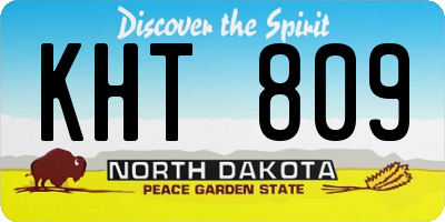 ND license plate KHT809