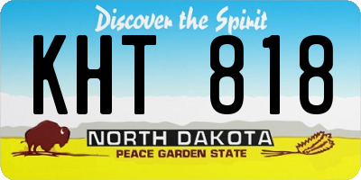 ND license plate KHT818