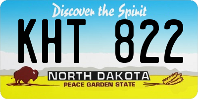 ND license plate KHT822