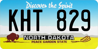 ND license plate KHT829