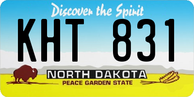 ND license plate KHT831