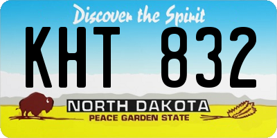ND license plate KHT832