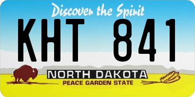 ND license plate KHT841