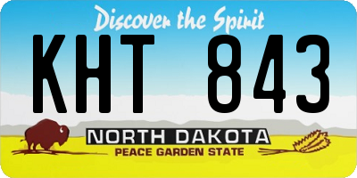 ND license plate KHT843