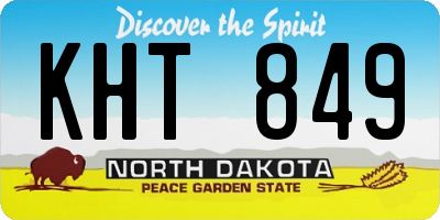 ND license plate KHT849