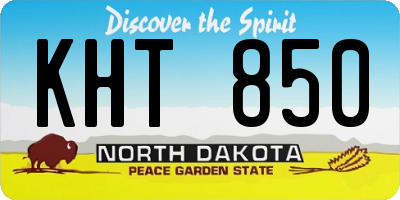 ND license plate KHT850