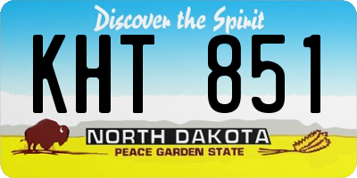 ND license plate KHT851