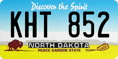 ND license plate KHT852