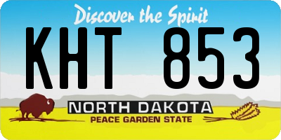 ND license plate KHT853