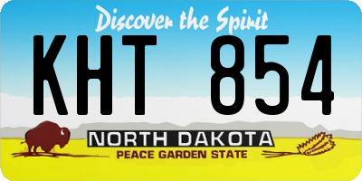 ND license plate KHT854