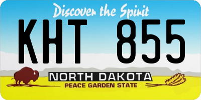 ND license plate KHT855