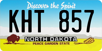ND license plate KHT857