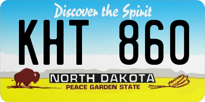 ND license plate KHT860
