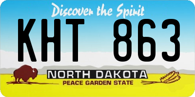 ND license plate KHT863