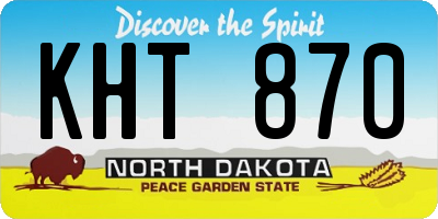 ND license plate KHT870