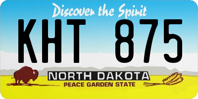 ND license plate KHT875