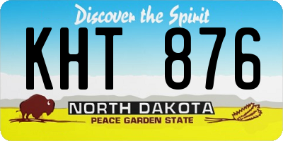 ND license plate KHT876