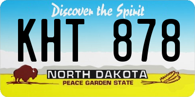 ND license plate KHT878